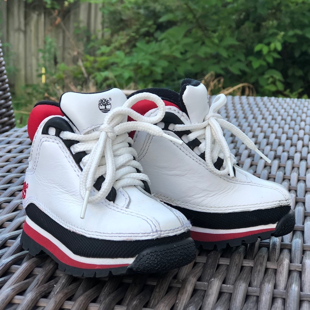 Timberland white boy shoes